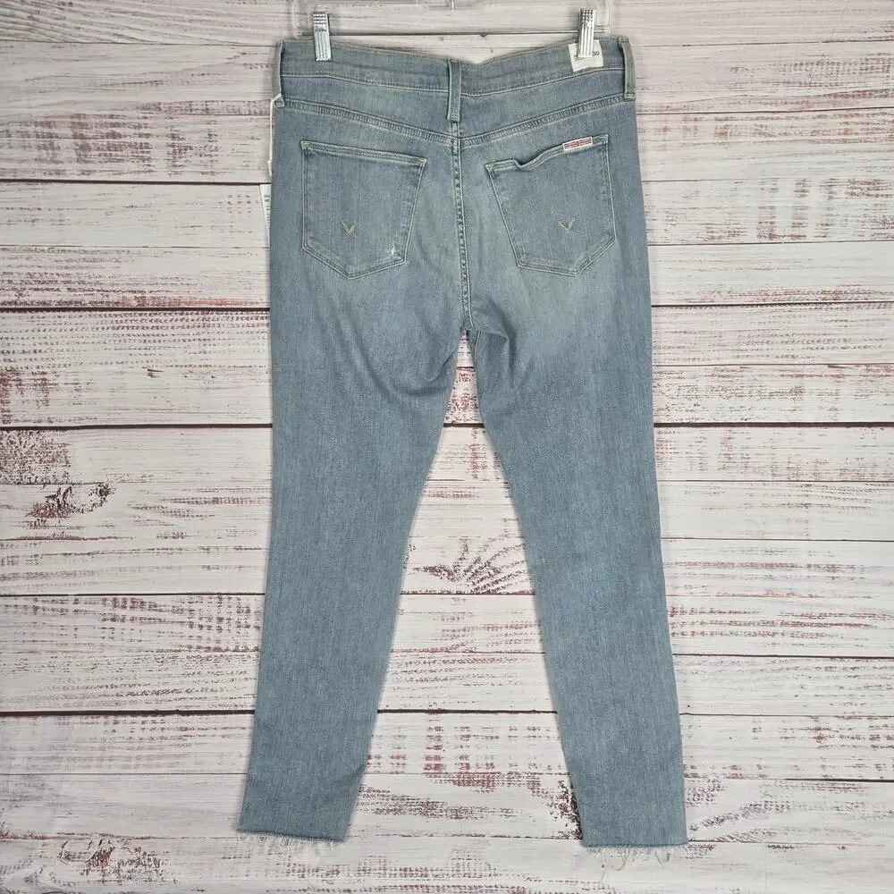 Hudson Women's Natalie Mid Rise Jeans Sz 30 Iona Distressed Raw Edge Grunge NWT